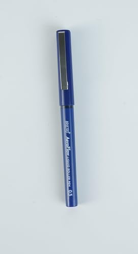 BRUSTRO AeroFlow Liquid Ink Rollerball Pens 0.5 Micro Tip Pack of 12 (Vibrant Blue ink)