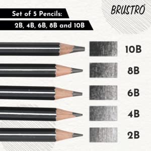 BRUSTRO Fine Art Graphite Pencil Set |10B - 2H | Pack of 12 with Elegant Tin Box| Ideal for Students and Adults, Drawing, Sketching, Mandala Shading, Pencils For Beginners and Artists