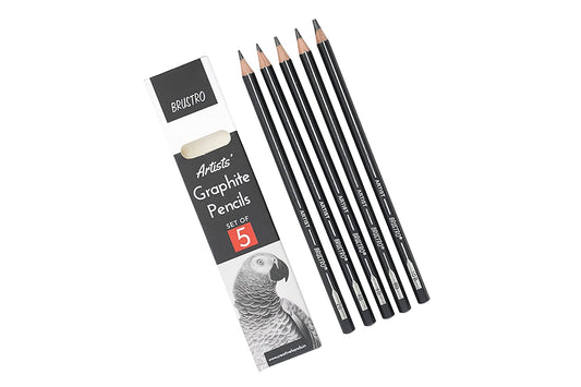BRUSTRO ARTISTS’ FINEART GRAPHITE PENCIL SET OF 5