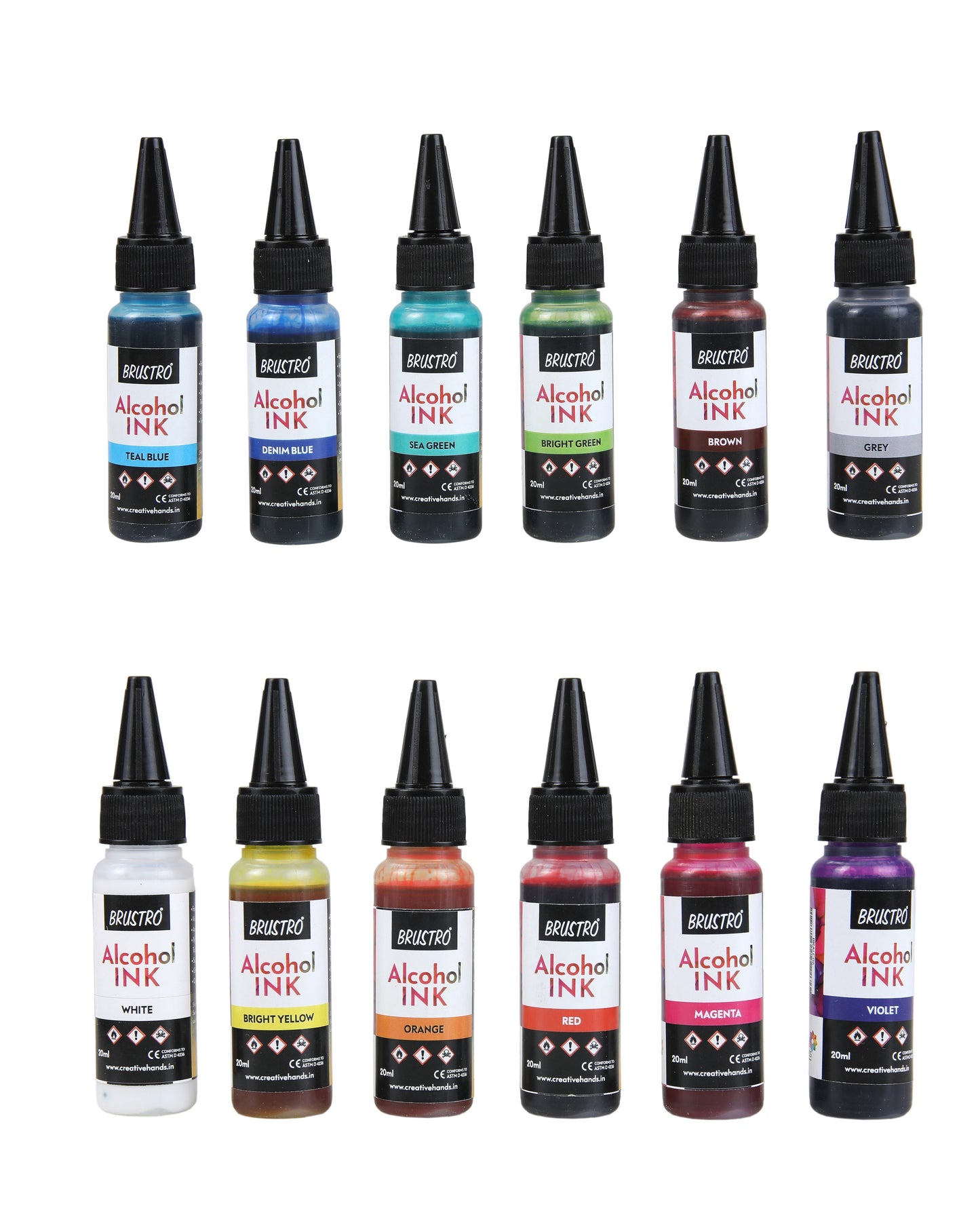 Brustro Alcohol Ink Set of 12 (20ml Each)