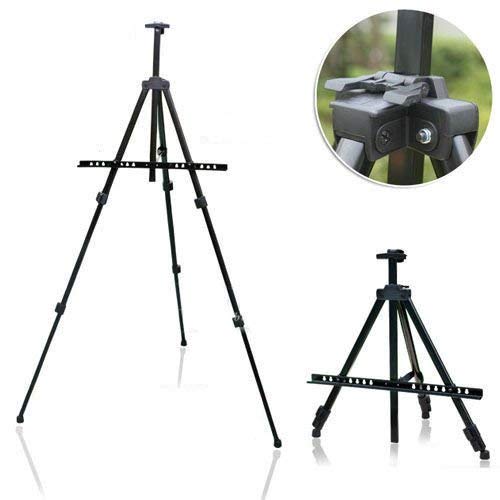BRUSTRO Artists Lightweight Metal Easel | Holds Canvas from 6" to 32" | Portable, Multifunctional, Foldable, Ideal for Painting Display, field & tabletop with Weatherproof Carry Bag