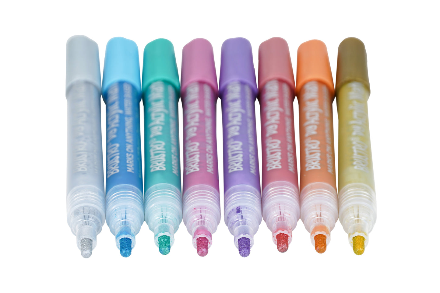 Brustro Acrylic (DIY) Marker Set of 8 (Metallic Shades) for Craftworks, School Projects, and Other Presentations