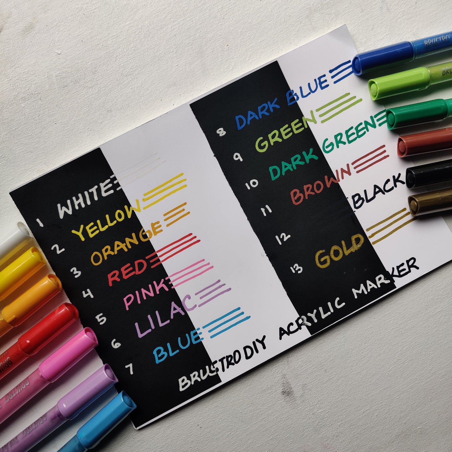 Brustro (DIY) Acrylic Marker Set of 12 Vibrant Colours