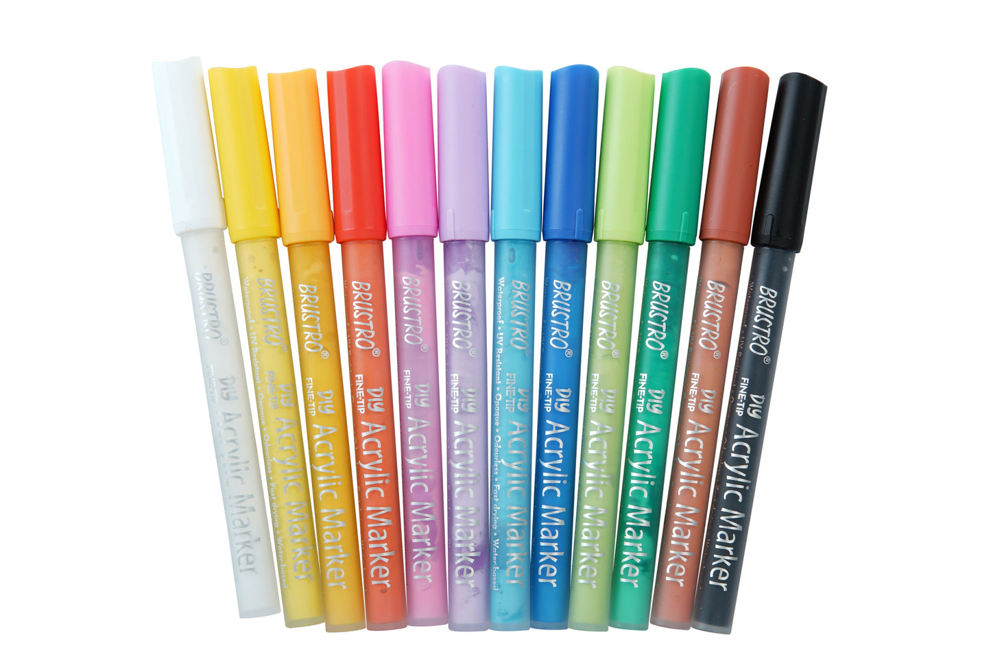 Brustro Acrylic (DIY) Marker Set of 24 (for Craftworks, School Projects, and Other Presentations)