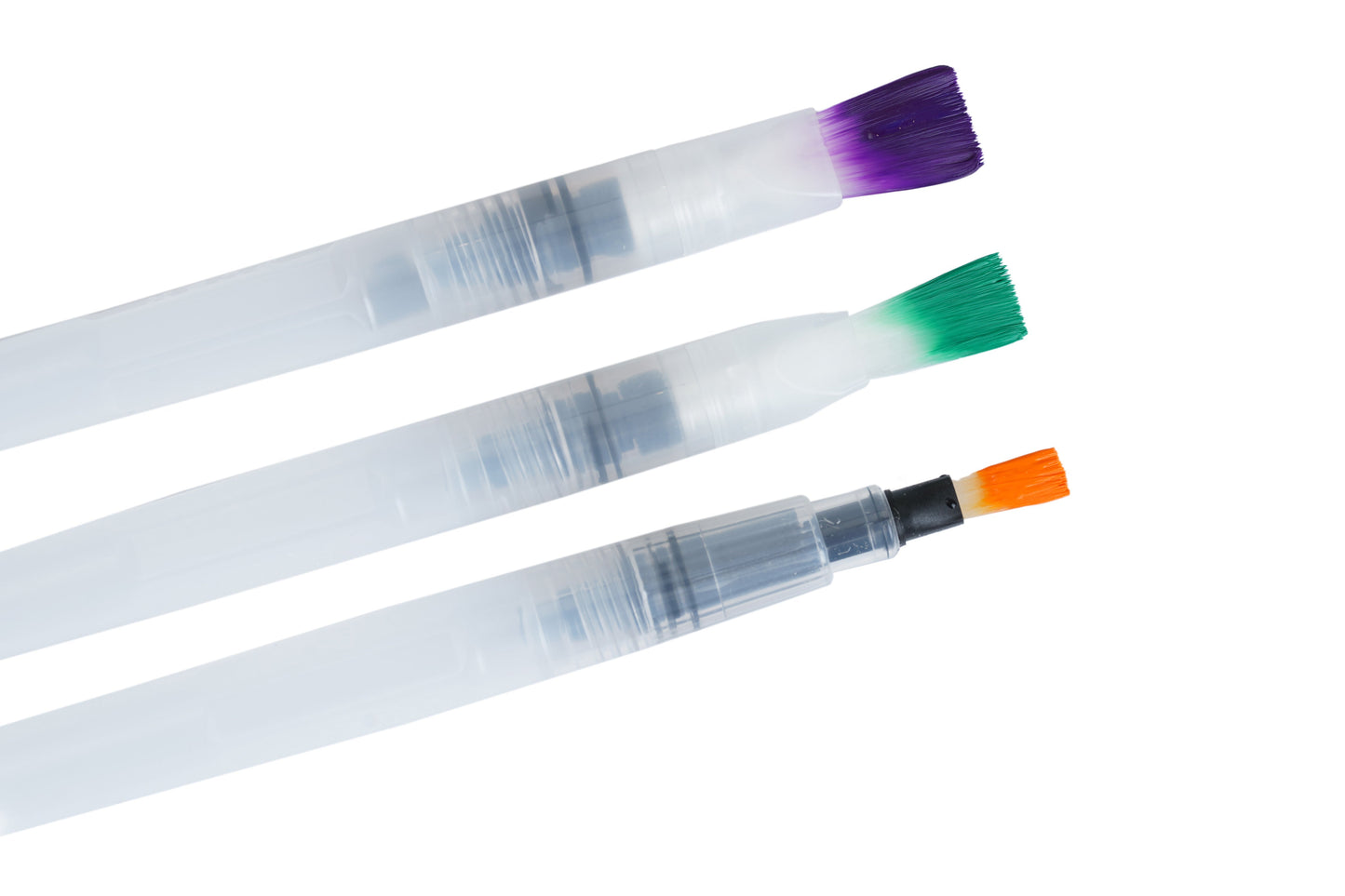 Brustro Aqua Squeeze Leak Proof Watercolour Brush Pen Flat, Small,Medium,Large (Assorted) - Pack of 3