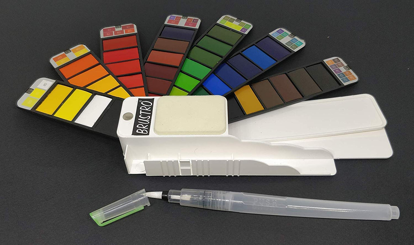 Brustro Artists ’ Watercolour Pan (Set of 42) with its Paper, 14 X 21 cm.
