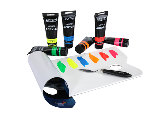 Brustro Artists' Acrylic 120ml, Pack of 6 Flourescent Shades