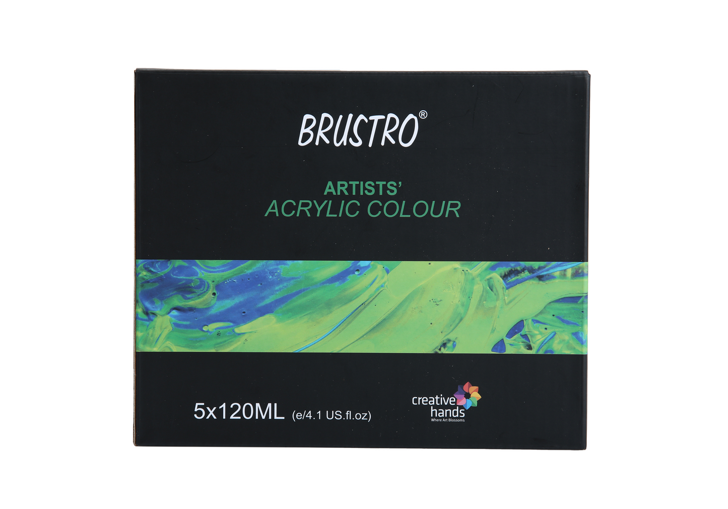 Brustro Artists' Acrylic 120ml, Pack of 5 Primary Shades  (Titanium White, Cad Yellow, Ultramarine, Cadmium Red & Ivory Black)