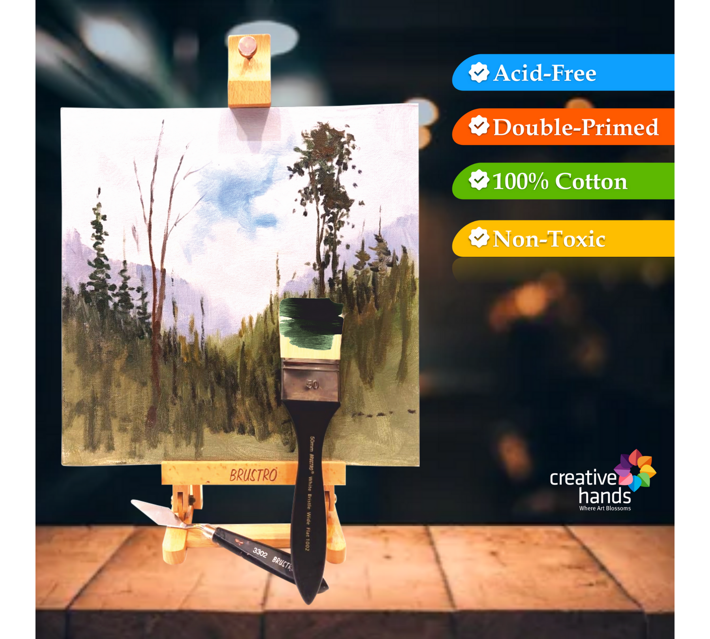 Brustro Canvas Board Medium Grain 4"X6" (Pack of 6)