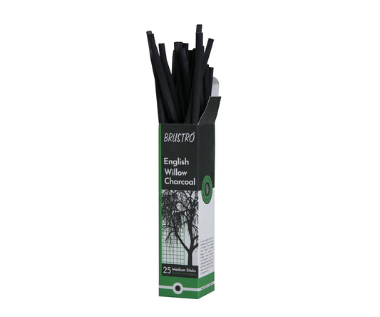 Brustro English Willow Charcoal Medium (25 Sticks)