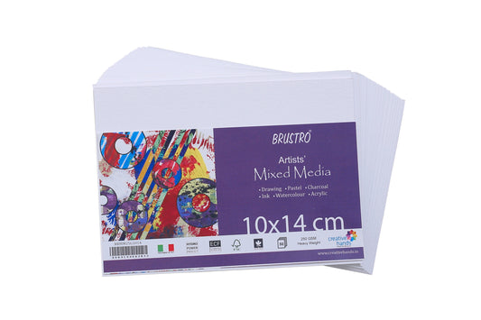 Brustro Artists Mixed Media Paper 250GSM - 50 Sheets. Size (Small) 10 cm X 14 cm