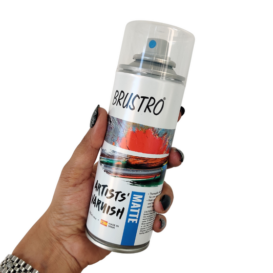 Brustro Artist's Varnish Spray Can|200ml| Matte Finish |Perfect Coating on Acrylic Painting,Watercolours,Oil Paints,Non-yellowing,Non Toxic,Transparent,Canvas,Paper, Artwork Protection.