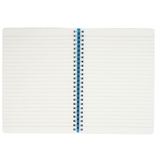 BRUSTRO Notes A5 Size, 1 Subject Ruled Notebook, 80 sheets / 160 pages, 70 gsm ivory paper, Aqua Cover, Wiro Bound Design
