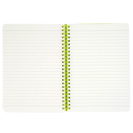 BRUSTRO Notes A5 Size, 1 Subject Ruled Notebook, 80 sheets / 160 pages, 70 gsm ivory paper, Lime Cover,