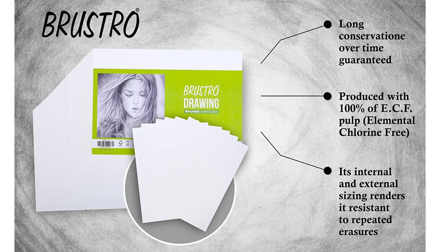 Brustro Sketching & Drawing Papers 200 GSM A5 , 32 + 8 Free Sheets (Pack of 2)