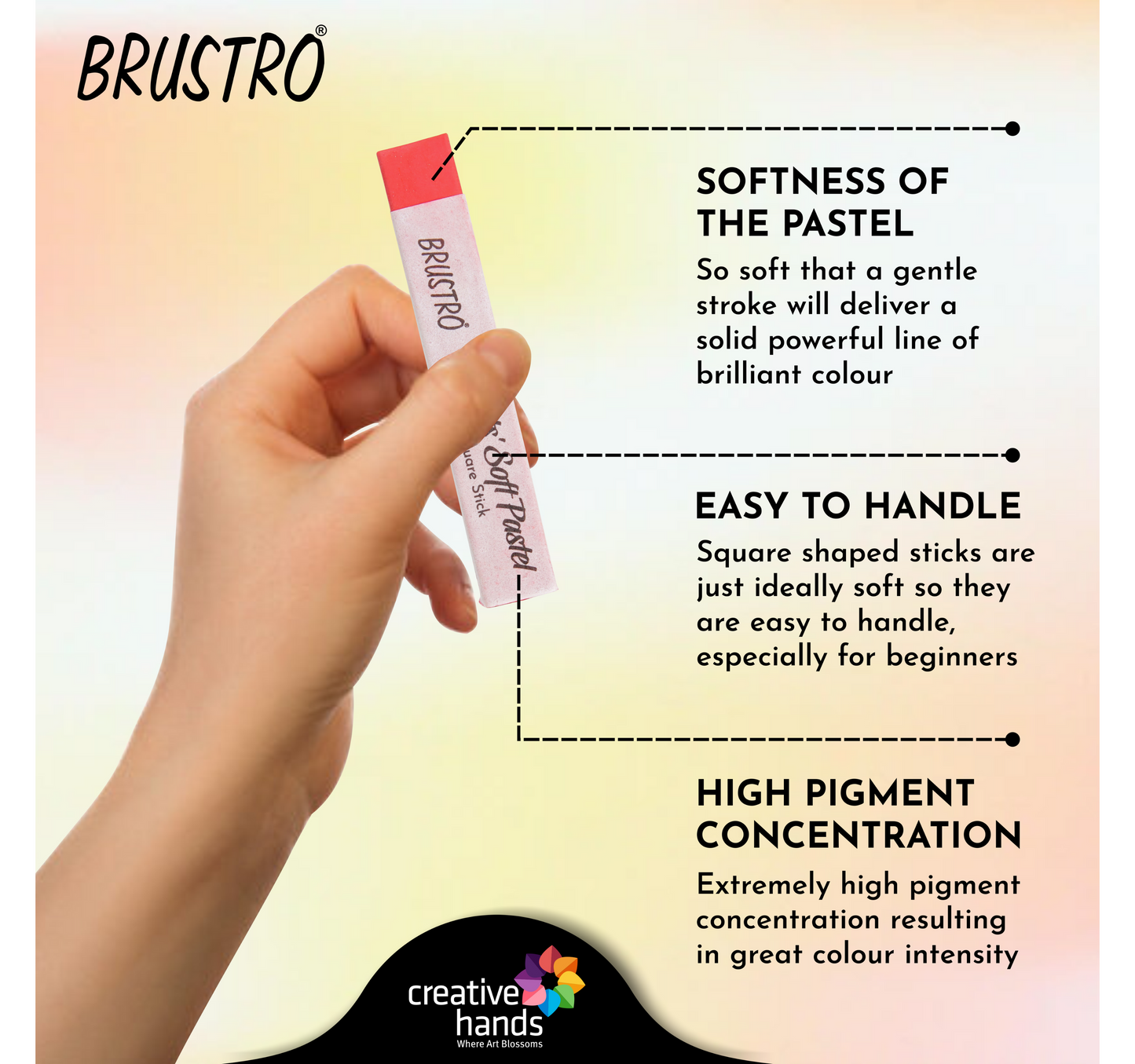 Brustro Artists Soft Pastels Set of 24 with Drawing Paper