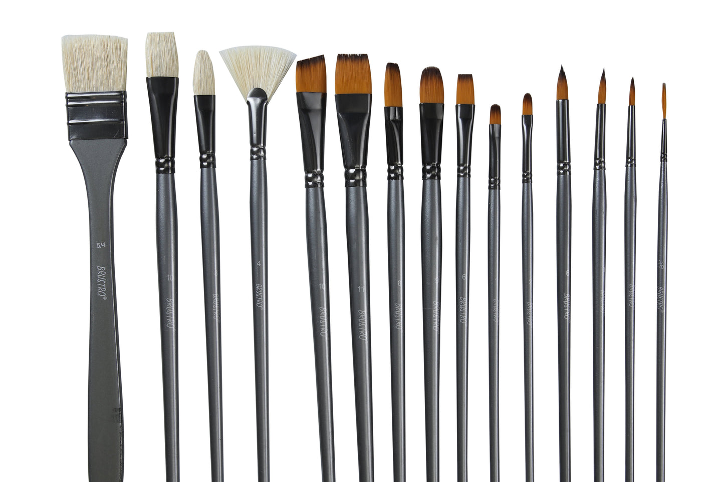 Brustro Artists’ Mixed Hair Brush Set of 15 IN PU BAG