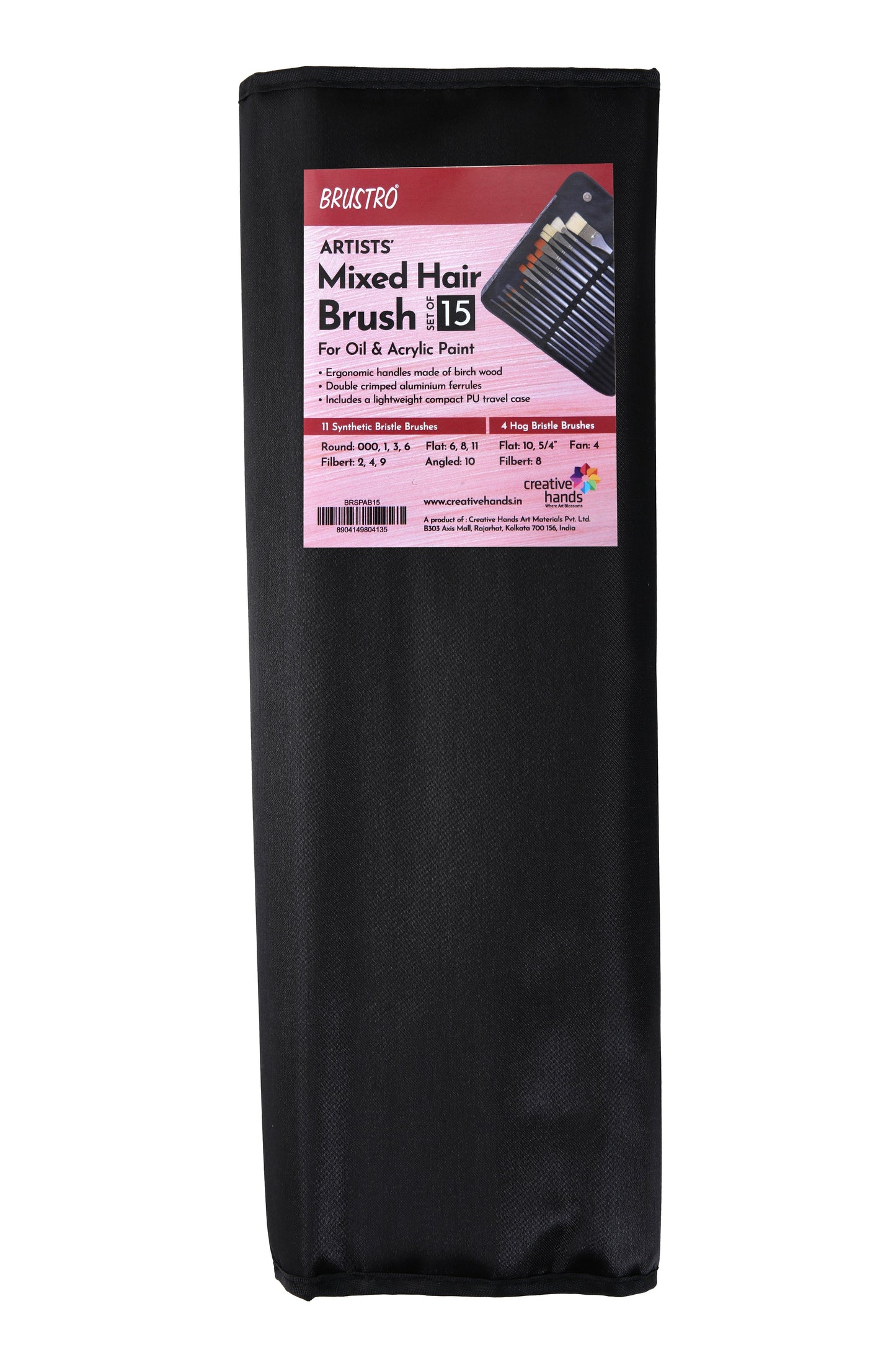 Brustro Artists’ Mixed Hair Brush Set of 15 IN PU BAG