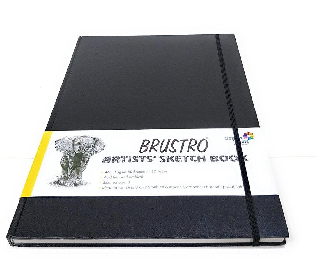 Brustro Artists Stitched Bound Sketch Book, A3 Size, 160 Pages, 110 GSM