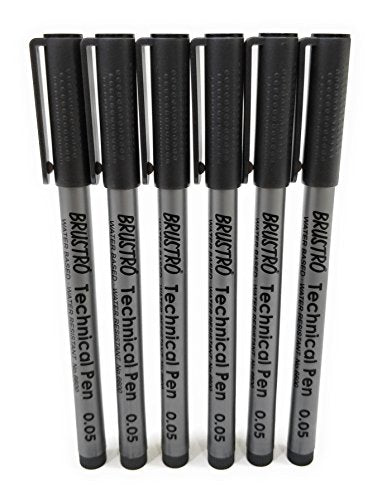 Brustro Technical Pen Black 0.05MM (Pack of 6)