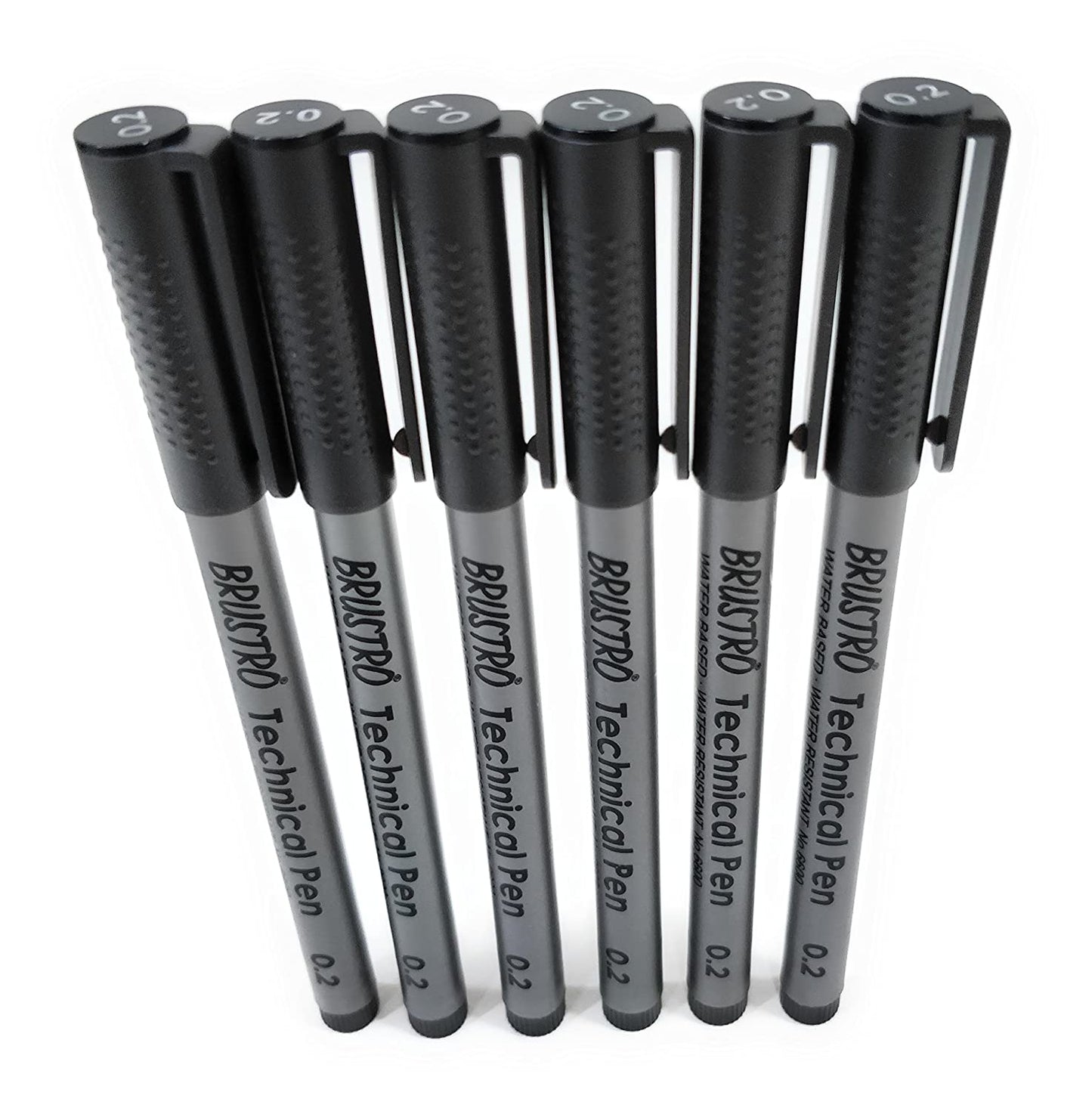 Brustro Technical Pen Black 0.2MM (Pack of 6)