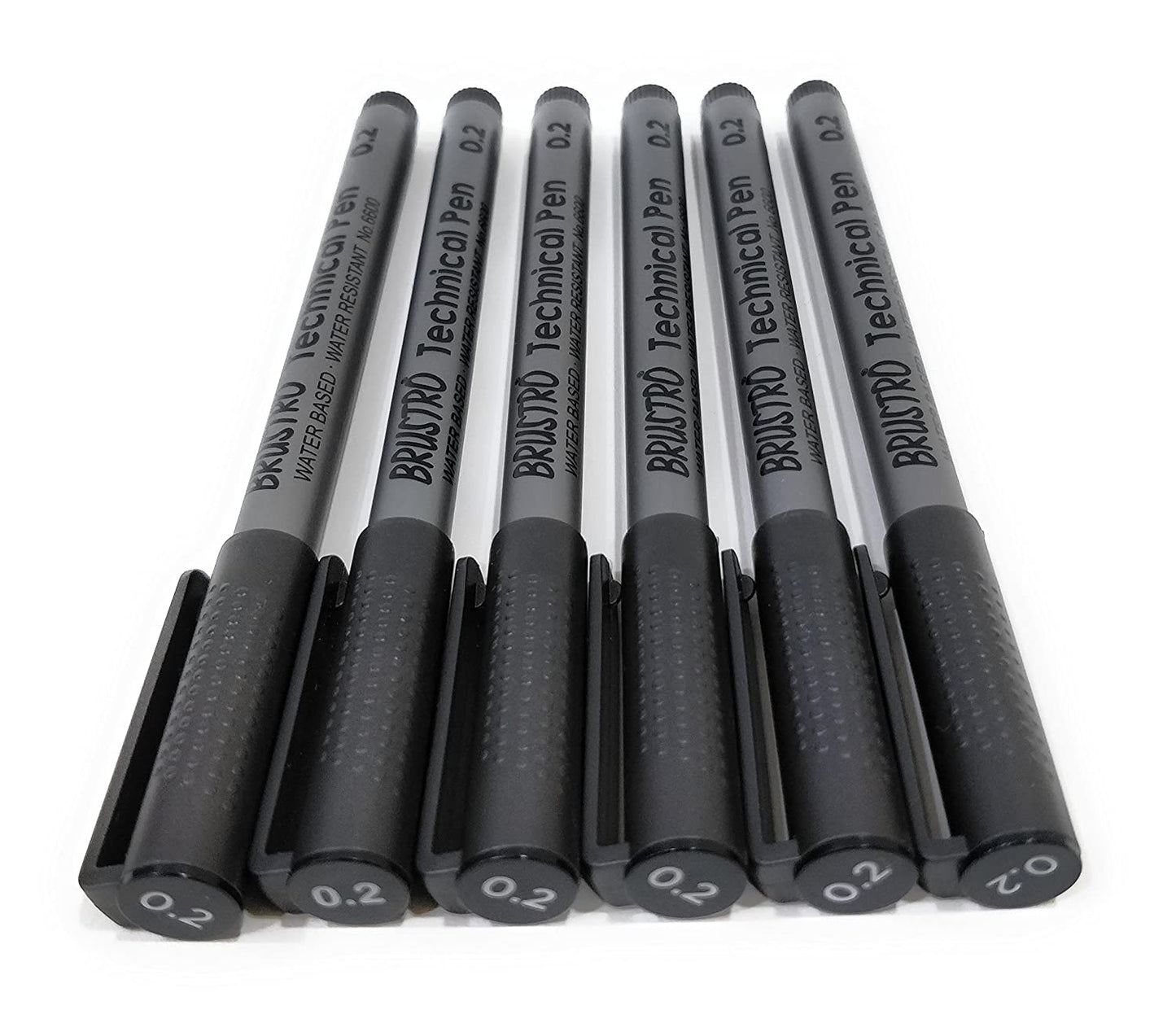 Brustro Technical Pen Black 0.2MM (Pack of 6)