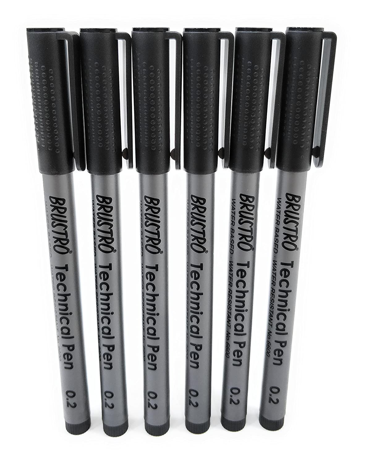Brustro Technical Pen Black 0.2MM (Pack of 6)