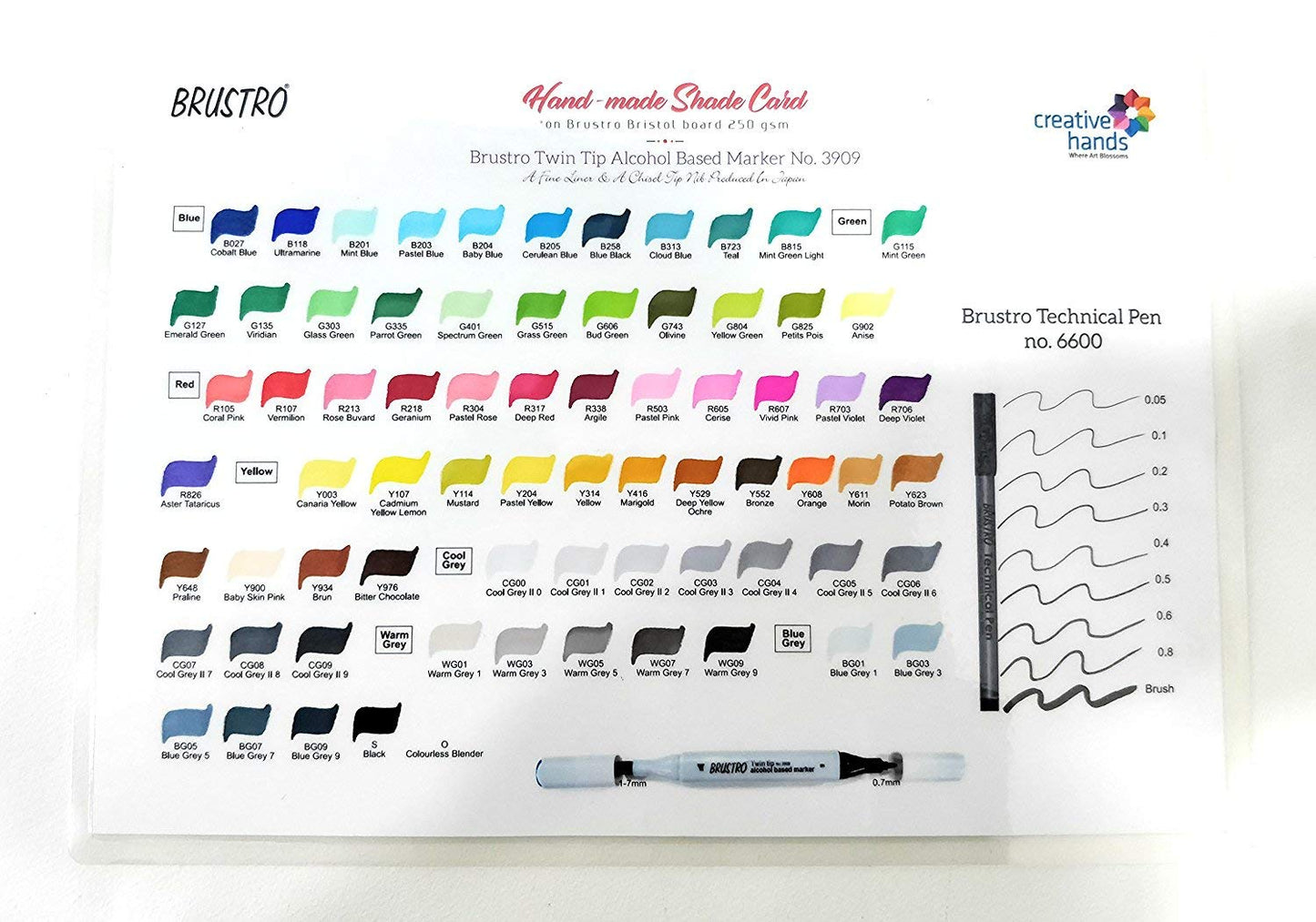 Brustro Twin Tip Alcohol Based Marker Set of 24 (C) in Crossline PP See Through Box