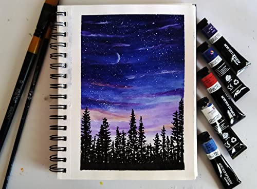 BRUSTRO Artist 100% Cotton Watercolour Wiro Bound Journal Cold Pressed 300 GSM, A5 – (20 Sheets)