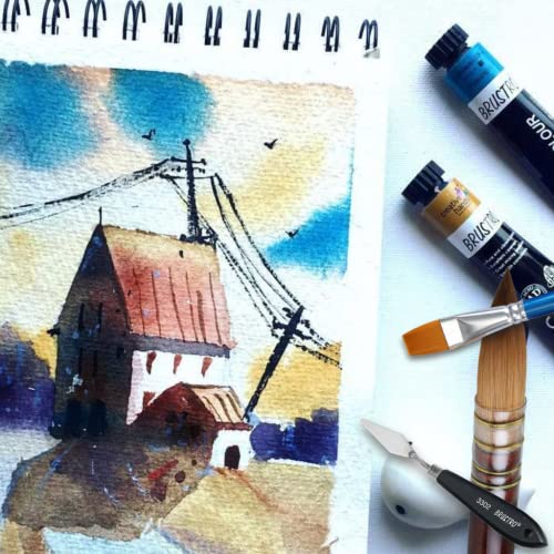 BRUSTRO Artist 100% Cotton Watercolour Wiro Bound Journal Cold Pressed 300 GSM, A5 – (20 Sheets)