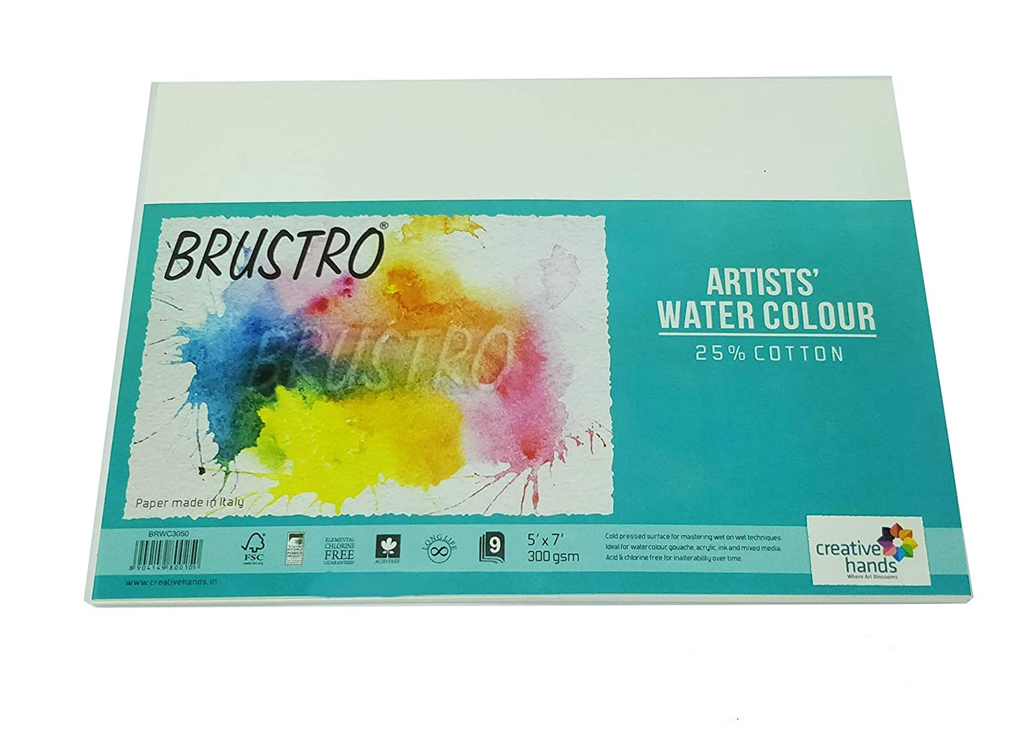 Brustro Watercolour Papers CP 300 GSM 5" X 7" , 3 Packets (Each Packet Contains 9 Sheets)