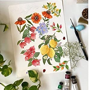 Brustro Artists Watercolour Paper, 100% Cotton, 300 GSM, Rough, Size – 10" x 14" (Inches), Pack of 10 Sheets