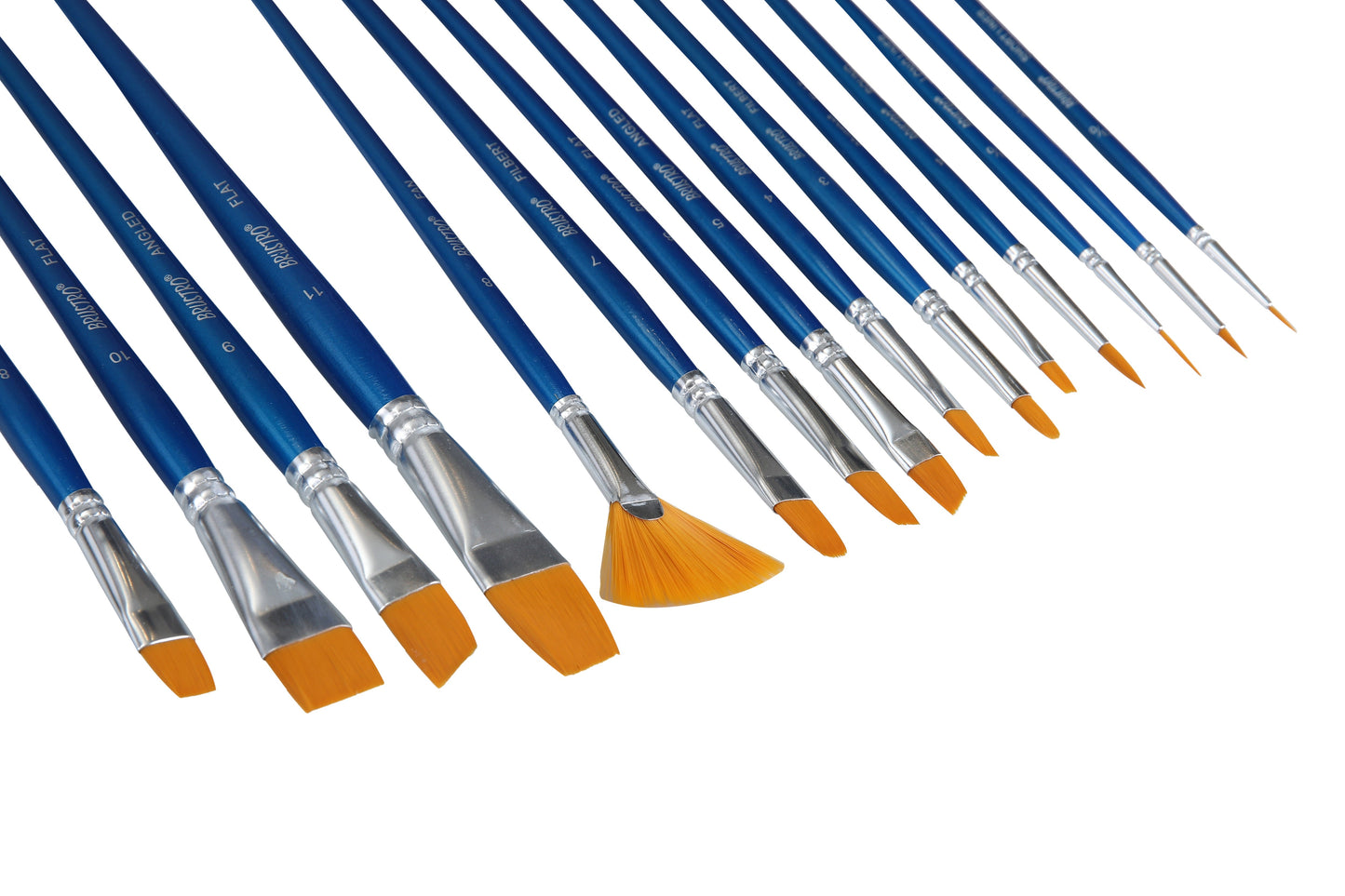 Brustro Synthetic Hair Short Handle Artists Brush Set of 15 in a Premium Zippered Brush Wallet