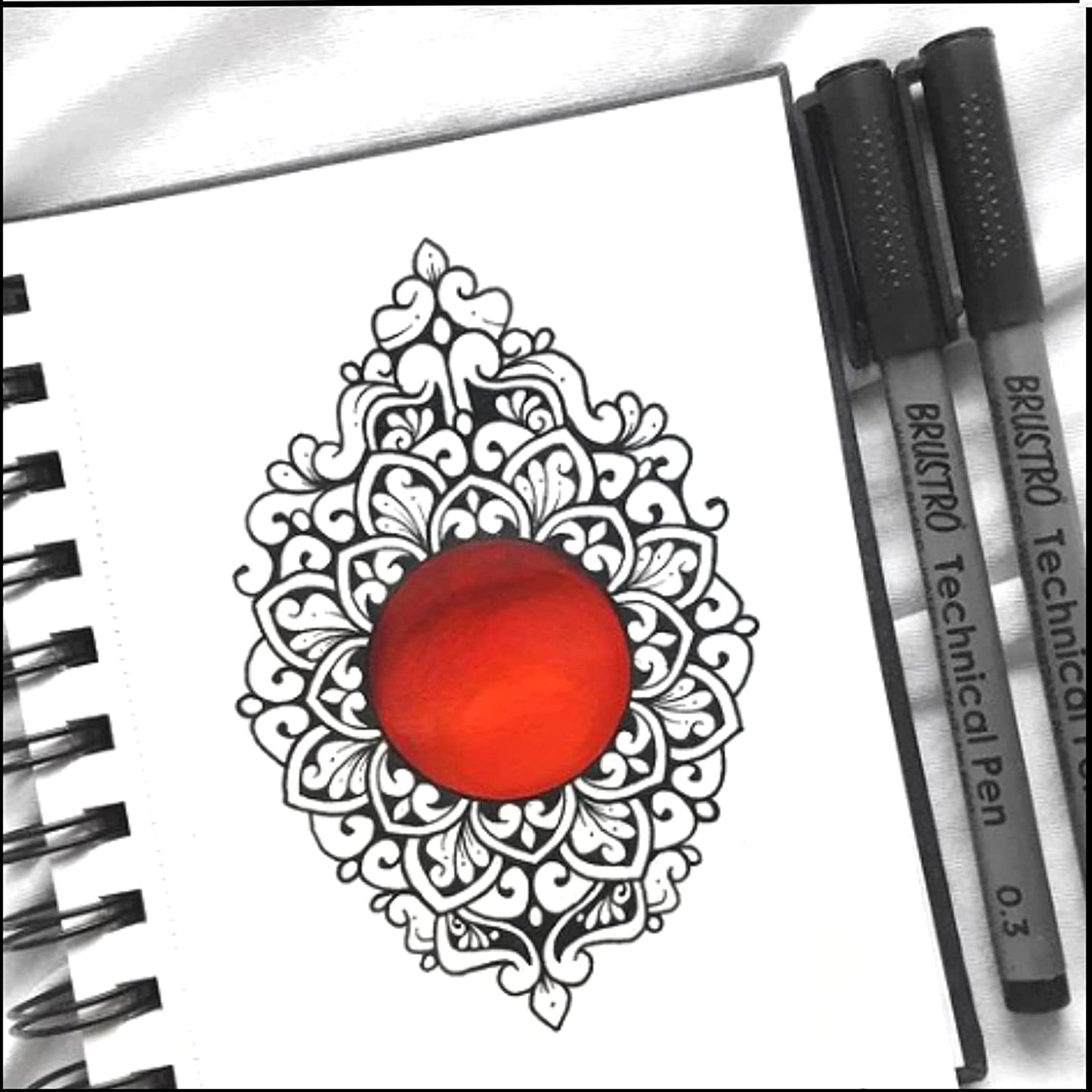 BRUSTRO Technical Pens Fineliner Set|Black| Set of 9|Ideal for Students,Adults|Doodle,Mandala,Fineart,Outline,Waterproof,Architecture,Technical Drawingwith Bristol Ultra Smooth A4 Size ( 20 +4 Sheets )