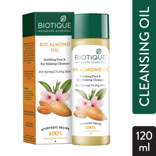 Biotique Bio Almond Oil Deep Cleanse Purifying Cleansing Oil Face & Eye Makeup Remover - 120 ml