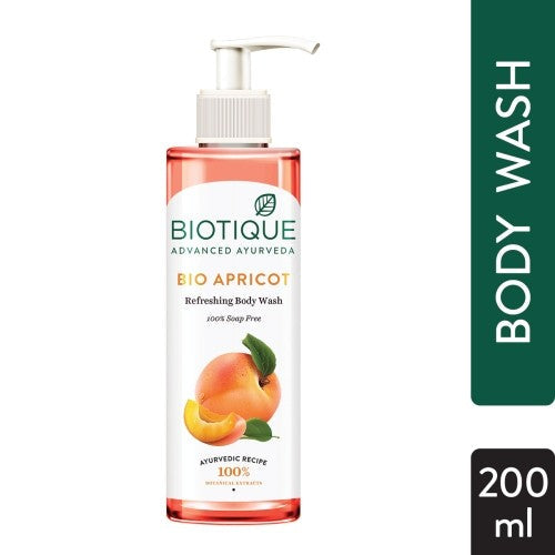 Biotique Bio Apricot Refreshing Body Wash (100% Soap Free), 200ml