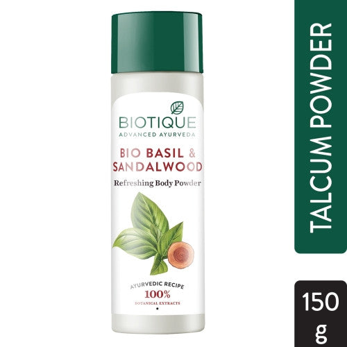 Biotique Bio Basil and Sandalwood Refreshing Body Powder - 150 gm