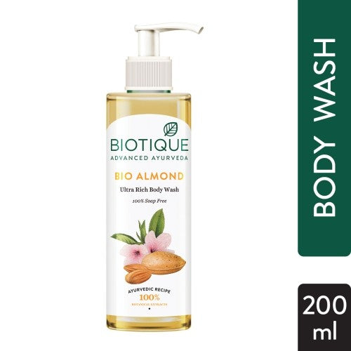 Biotique Almond Oil Ultra Rich Body Wash, Botanical Extracts - 200 ml