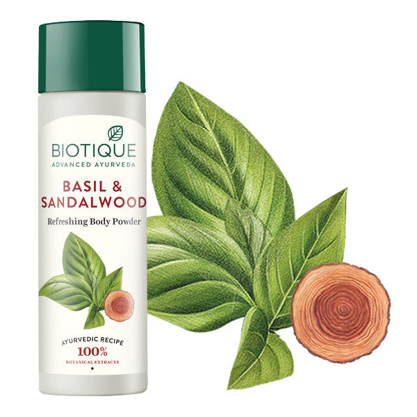 Biotique Bio Basil and Sandalwood Refreshing Body Powder - 150 gm