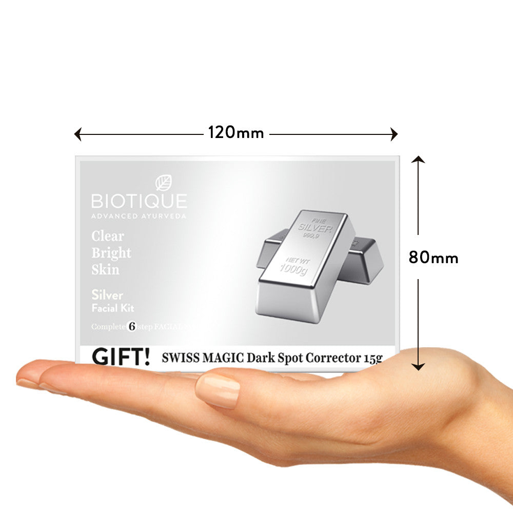 Biotique Silver Clear Bright Skin Facial Kit - 65 gms
