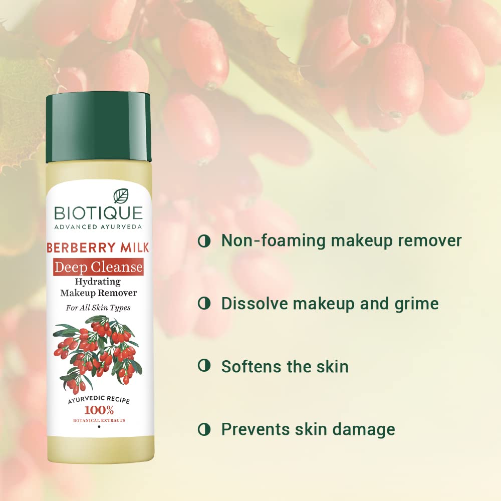 Biotique Berberry Milk Deep Cleanse Hydrating Makeup Remover - 120 ml