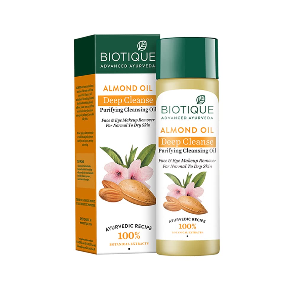 Biotique Bio Almond Oil Deep Cleanse Purifying Cleansing Oil Face & Eye Makeup Remover - 120 ml