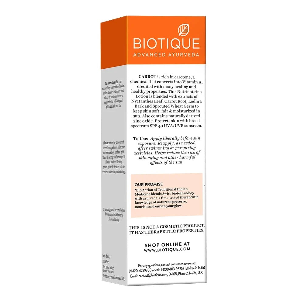 Biotique Sun Shield Carrot 40+ SPF Sunscreen Lotion