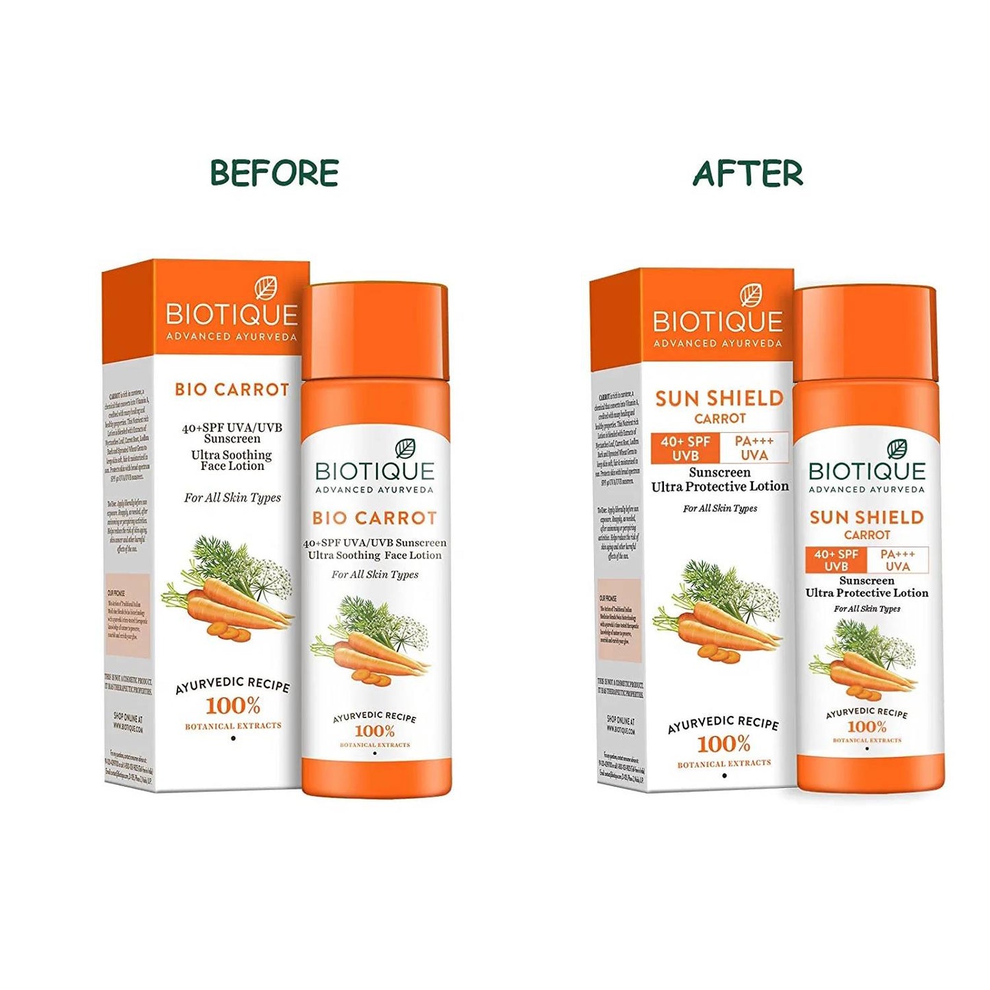 Biotique Sun Shield Carrot 40+ SPF Sunscreen Lotion