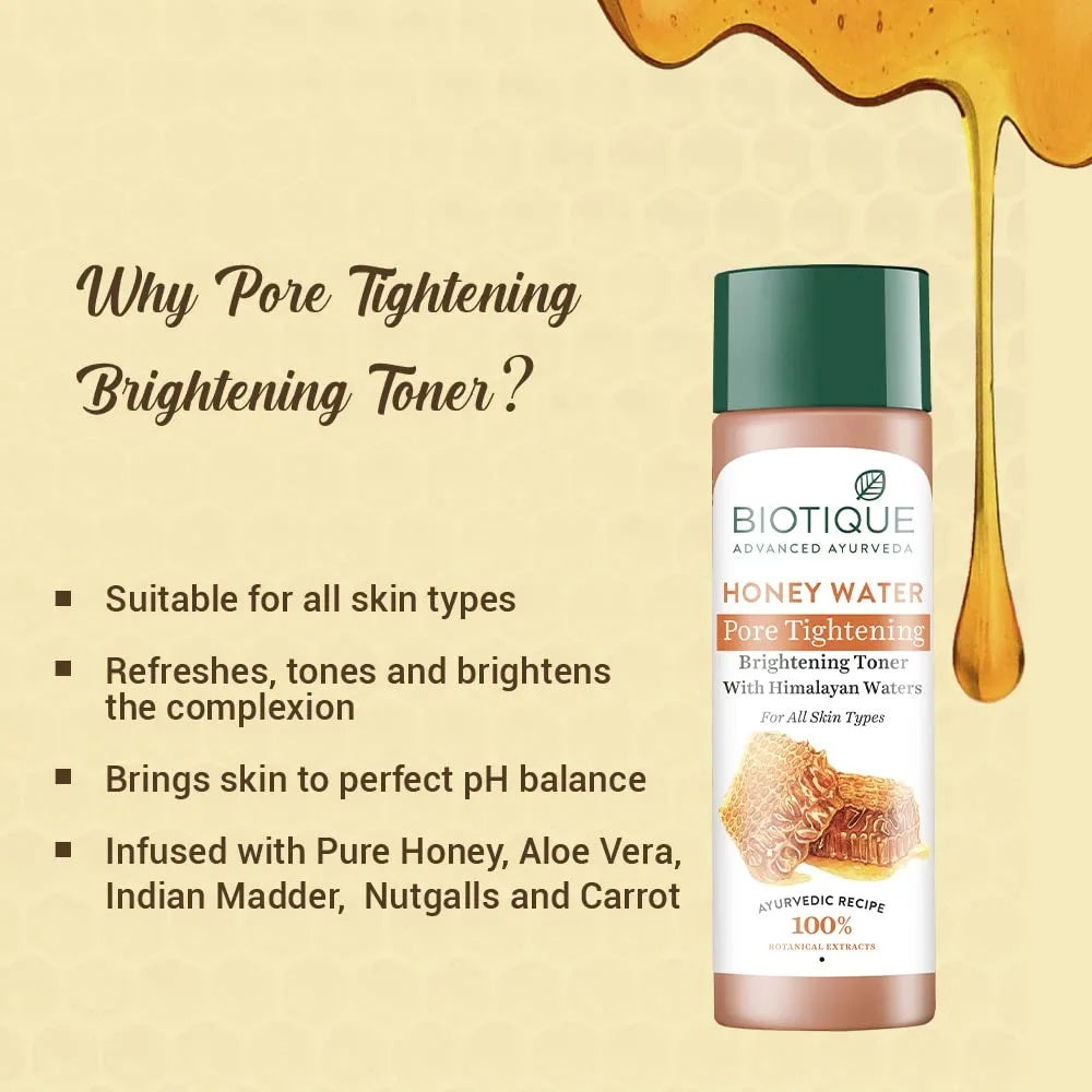 Biotique Honey Water Pore Tightening Toner With Himalayan Waters (120 ml)