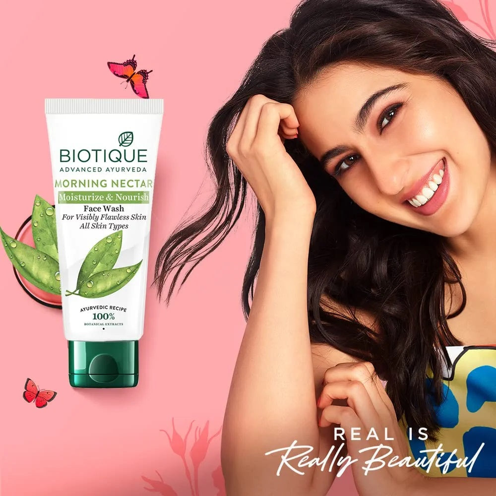 Biotique Morning Nectar Moisturize & Nourish Visibly Flawless Face Wash (All Skin Types)