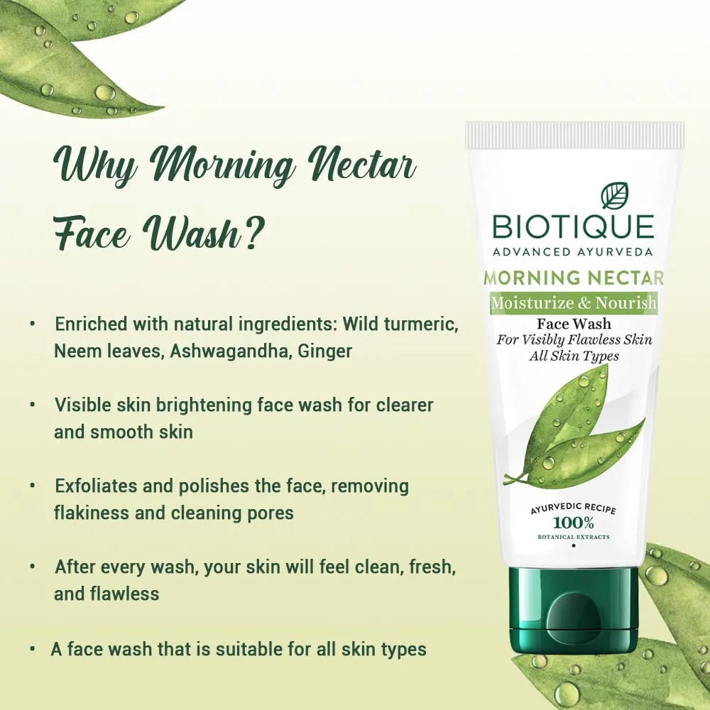 Biotique Morning Nectar Moisturize & Nourish Visibly Flawless Face Wash (All Skin Types)