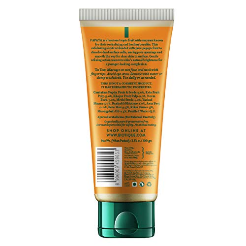 Biotique Papaya Tan Removal Brightening & Revitalizing Face Scrub, for All skin types