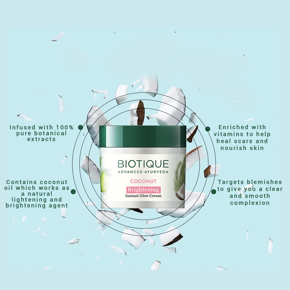 Biotique Coconut Brightening Instant Glow Cream for All Skin Types