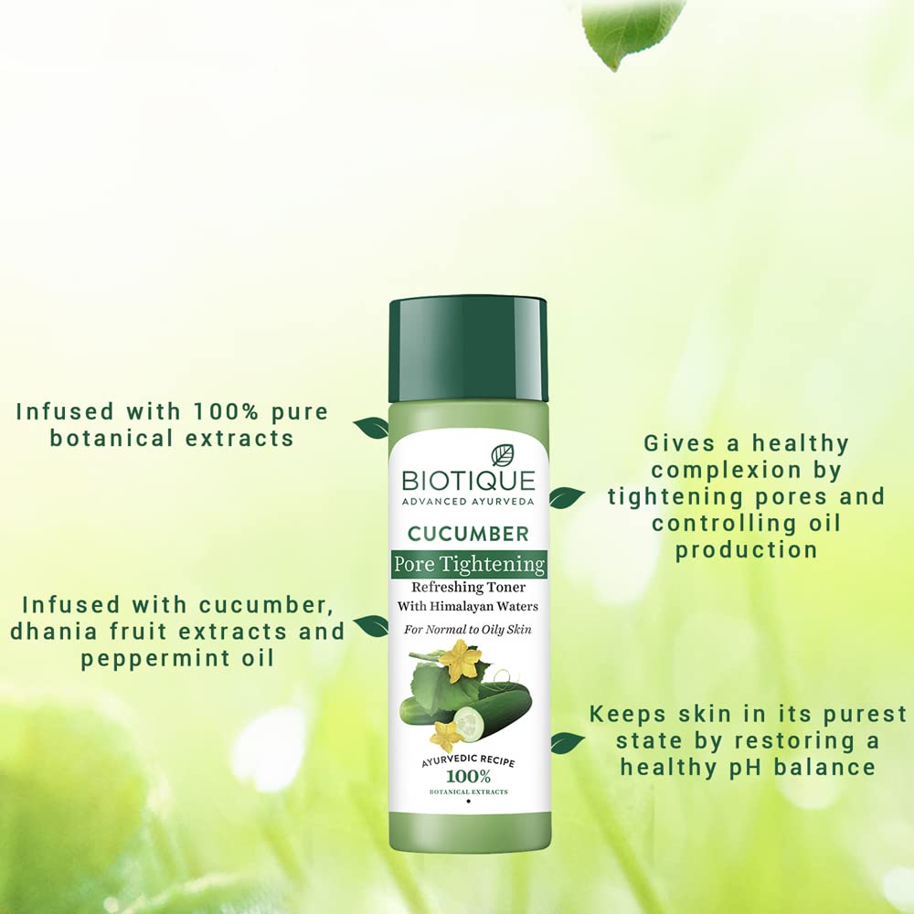 Biotique Bio Cucumber Pore Tightening Toner With Himalayan Waters (120 ml)